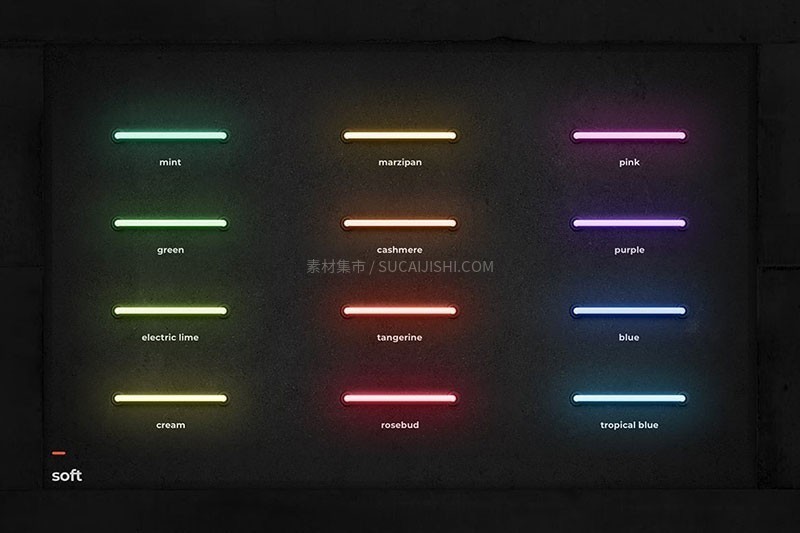 酒吧招牌霓虹灯特效PS样式模板